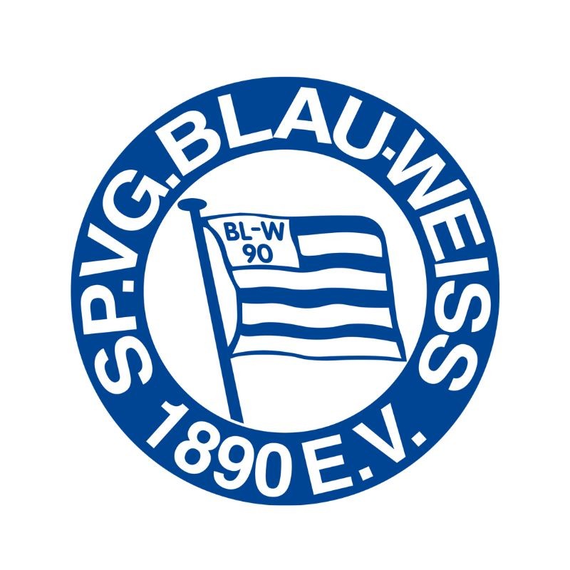 Blau-weißes Vereinslogo mit Schriftzug 